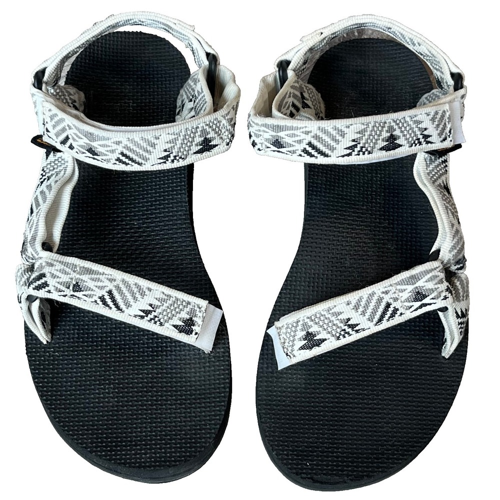 Teva Original Universal Hiking Sandals Black White Boomerang Womens 8 UK 6 EU 39